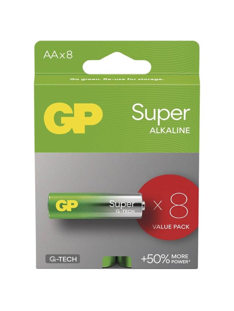 Baterie alkalicka GP SUPER AA - 8 ks